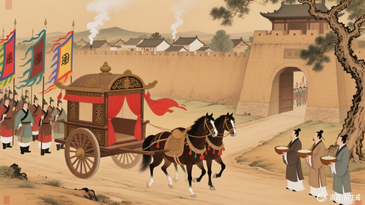 周襄王避难氾地 王洛猪蹄传说 历史插画